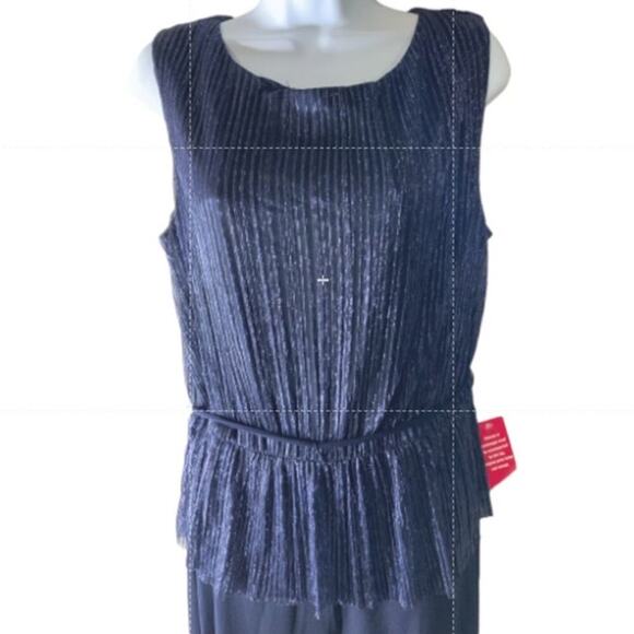 Connected Apparel Jumpsuit Womens 14 Sleeveless Ruffled Cinched Waist Casual NWT - Picture 5 of 11